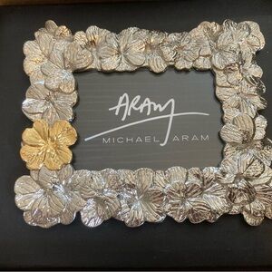 Michael Aram Silver and Gold Floral Clover Mini Frame